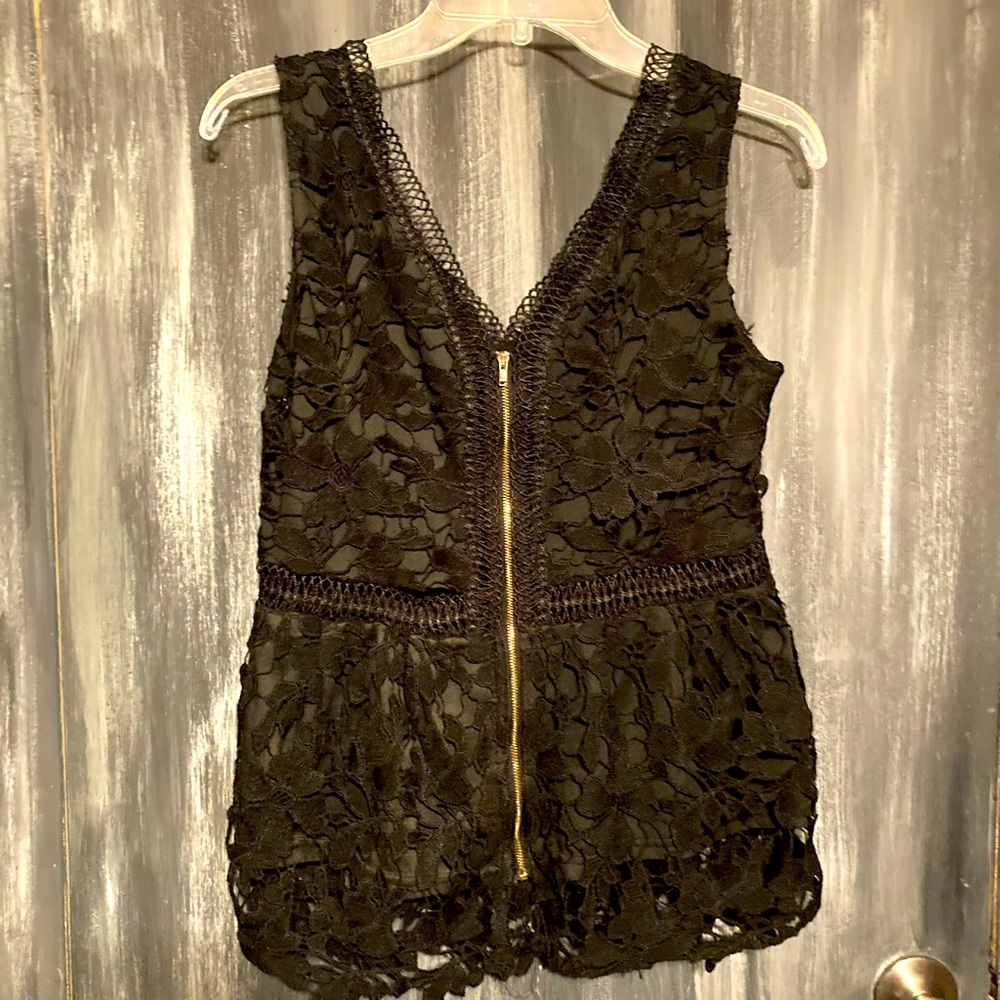 Francesca’s black lace top
